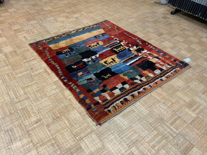 ANTIQUE 5ft. x 6ft. MODERN GABBEH - David Tiftickjian & Sons