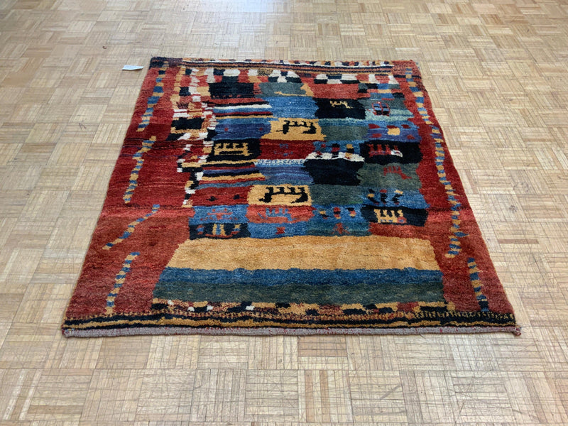 ANTIQUE 5ft. x 6ft. MODERN GABBEH - David Tiftickjian & Sons
