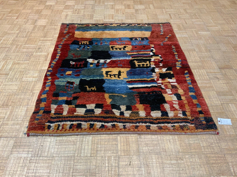 ANTIQUE 5ft. x 6ft. MODERN GABBEH - David Tiftickjian & Sons