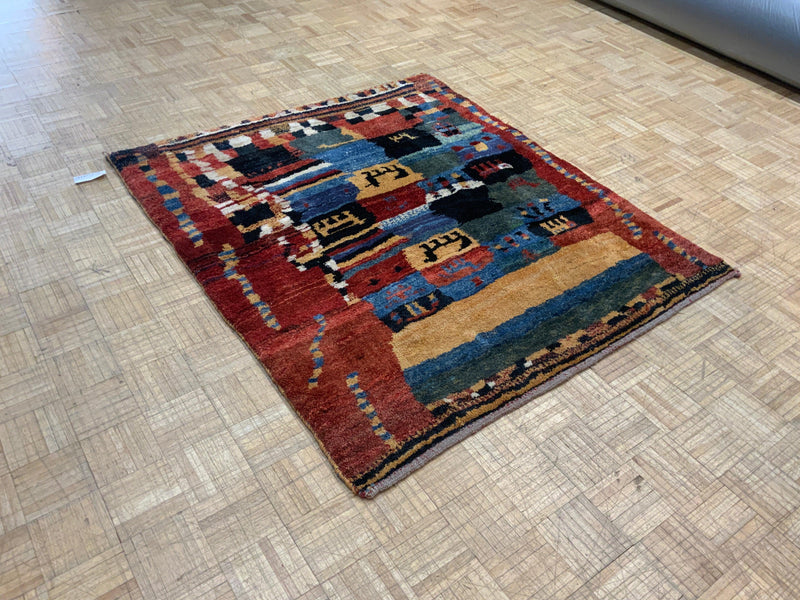 ANTIQUE 5ft. x 6ft. MODERN GABBEH - David Tiftickjian & Sons