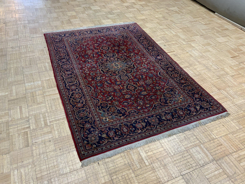 ANTIQUE 5ft. x 7ft. TRADITIONAL KASHAN - David Tiftickjian & Sons