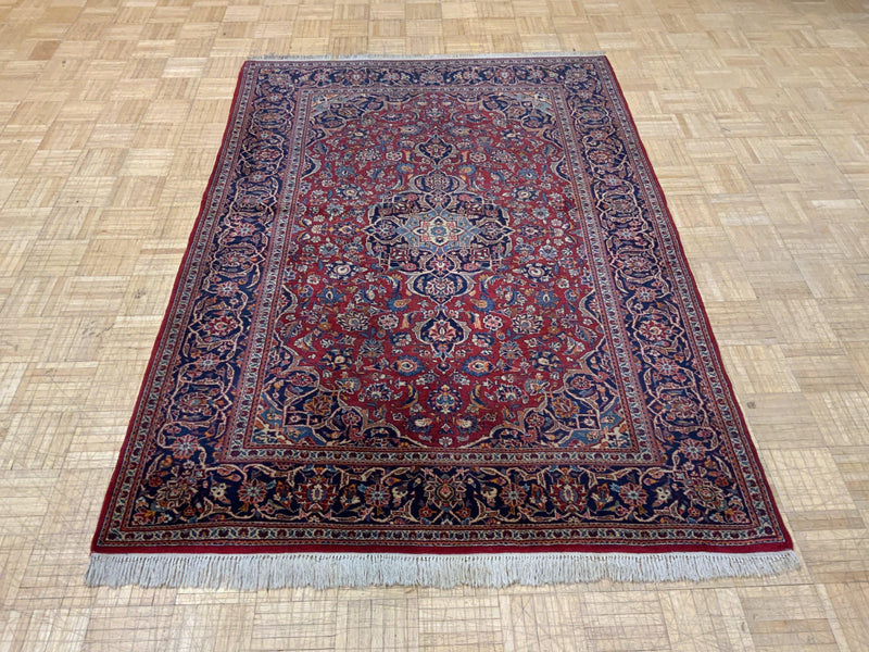 ANTIQUE 5ft. x 7ft. TRADITIONAL KASHAN - David Tiftickjian & Sons