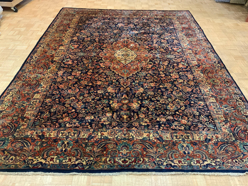 ANTIQUE 9ft. x 12ft. TRADITIONAL KASHAN - David Tiftickjian & Sons