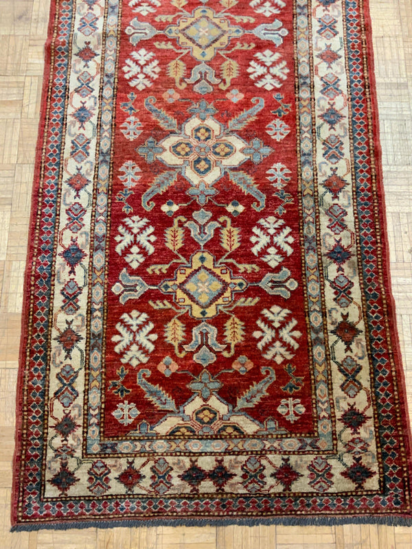 HANDKNOTTED 3ft. x 11ft. TRANSITIONAL KAZAK - David Tiftickjian & Sons