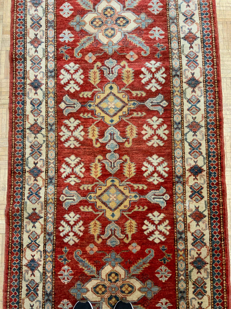 HANDKNOTTED 3ft. x 11ft. TRANSITIONAL KAZAK - David Tiftickjian & Sons