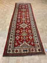 HANDKNOTTED 3ft. x 11ft. TRANSITIONAL KAZAK - David Tiftickjian & Sons
