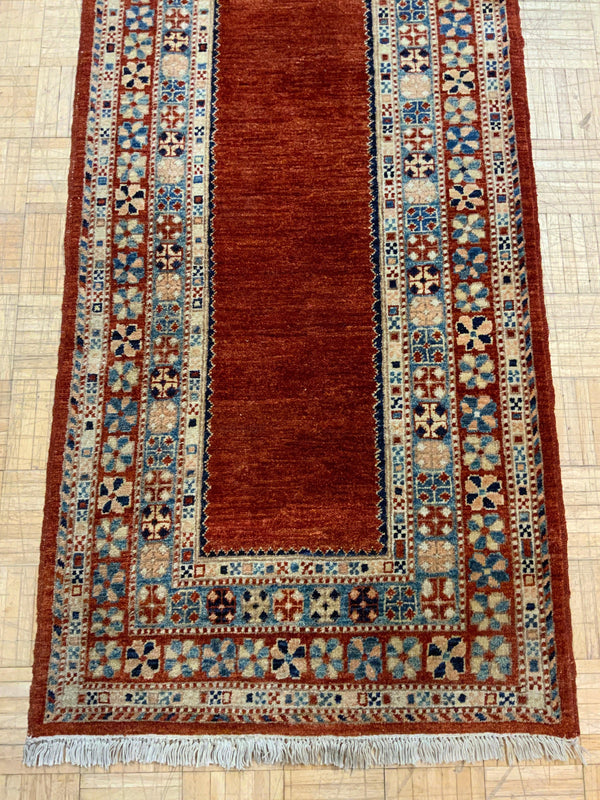 HANDKNOTTED 3ft. x 13ft. TRANSITIONAL GABBEH - David Tiftickjian & Sons