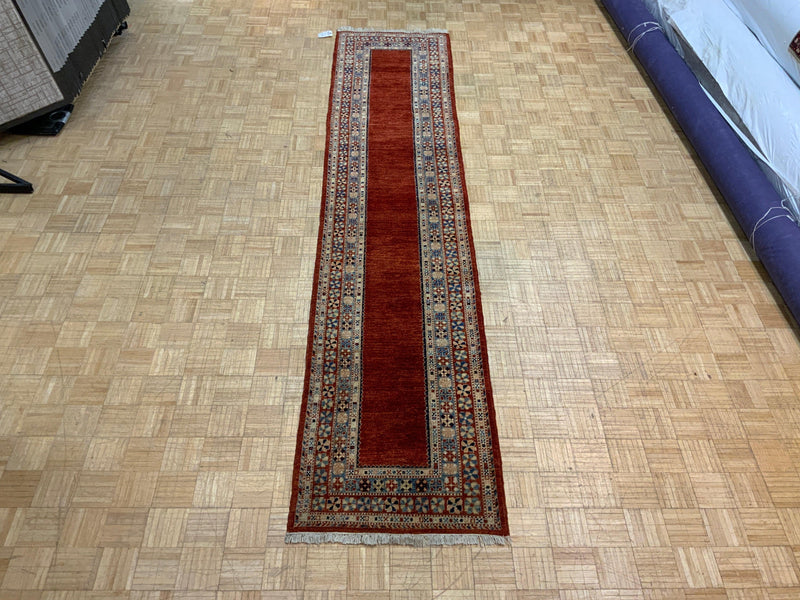 HANDKNOTTED 3ft. x 13ft. TRANSITIONAL GABBEH - David Tiftickjian & Sons