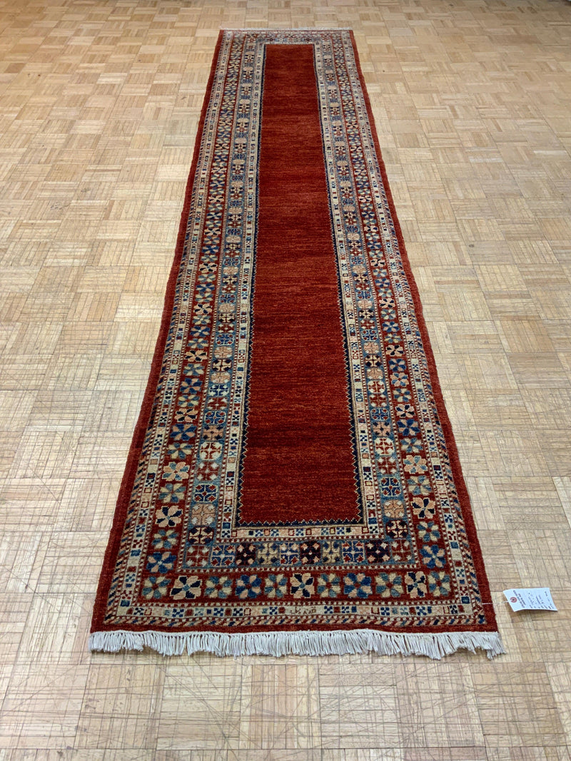 HANDKNOTTED 3ft. x 13ft. TRANSITIONAL GABBEH - David Tiftickjian & Sons