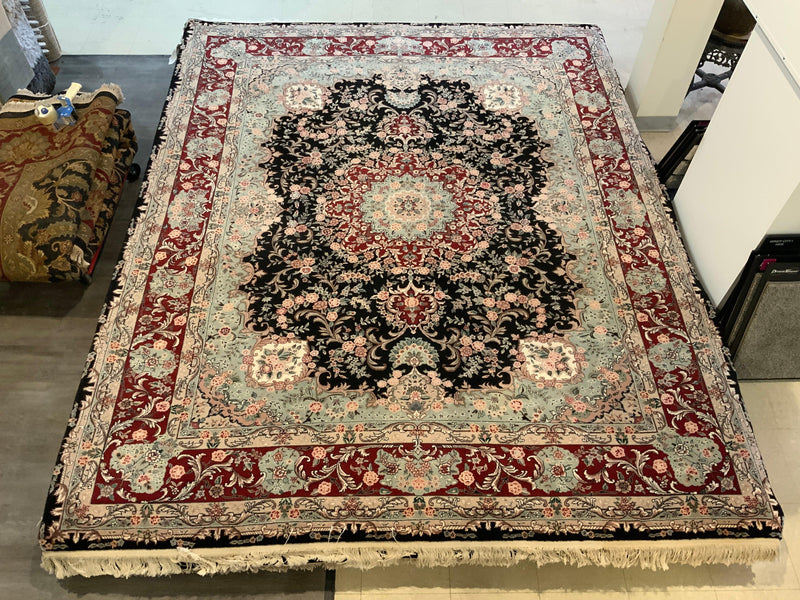 HIGH-END 8ft. x 10ft. FLORAL KASHAN - David Tiftickjian & Sons
