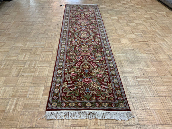 LIKE NEW 2ft. x 10ft. FLORAL SAROUK - David Tiftickjian & Sons