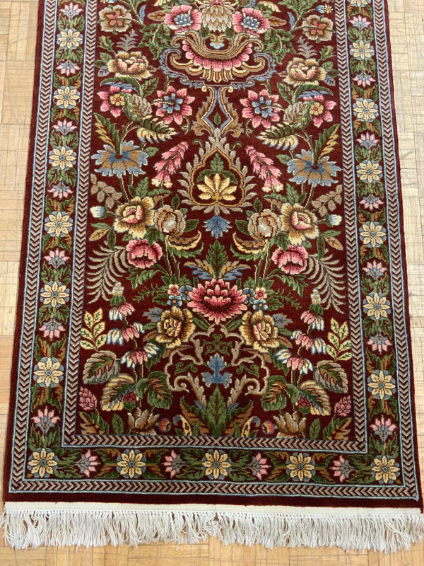 LIKE NEW 2ft. x 10ft. FLORAL SAROUK - David Tiftickjian & Sons