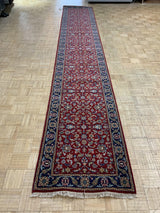 LIKE NEW 2ft. x 15ft. TRADITIONAL KASHAN - David Tiftickjian & Sons