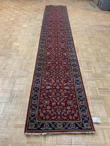 LIKE NEW 2ft. x 15ft. TRADITIONAL KASHAN - David Tiftickjian & Sons