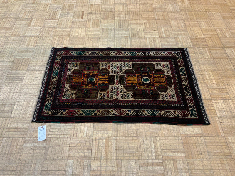 LIKE NEW 3ft. x 4ft. TRANSITIONAL BALOUCH - David Tiftickjian & Sons