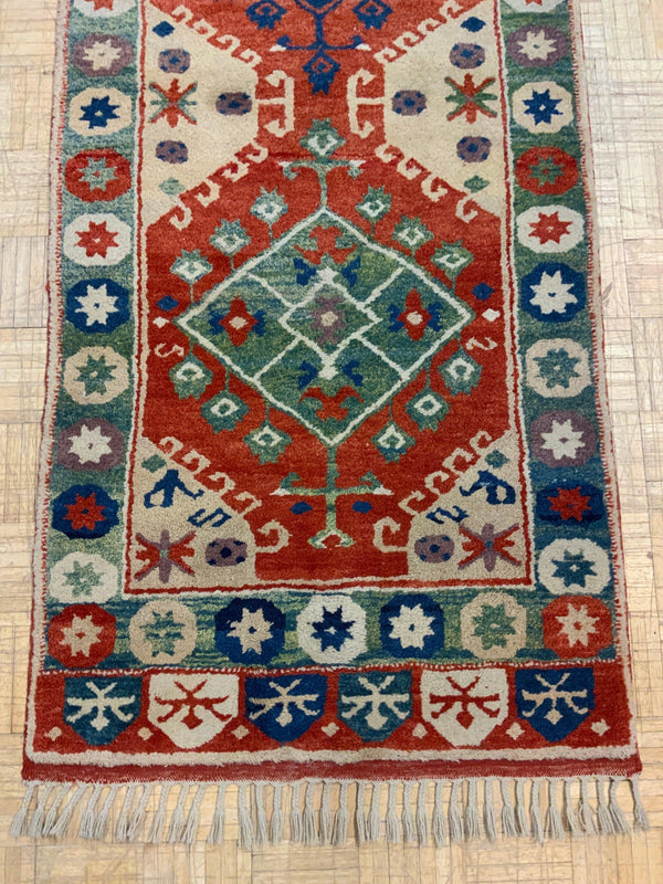 LIKE NEW 3ft. x 9ft. TRANSITIONAL KAZAK - David Tiftickjian & Sons