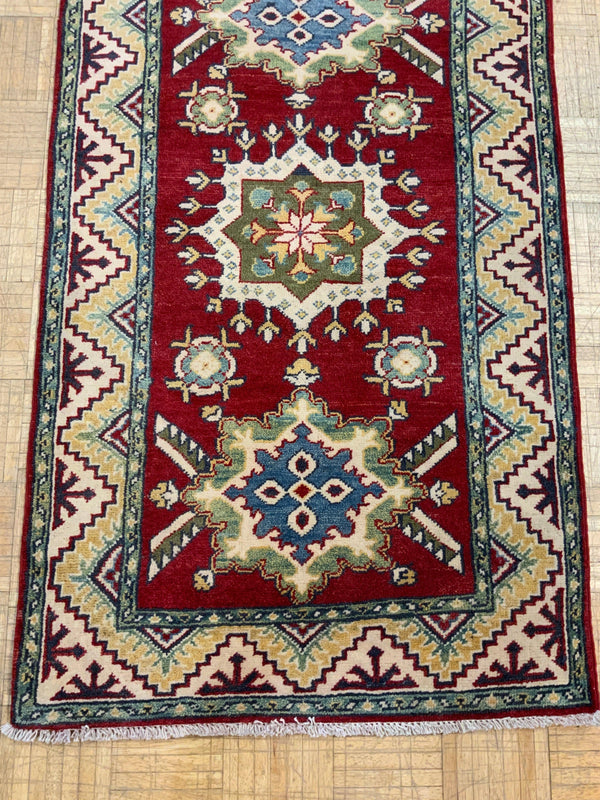 LIKE NEW 3ft. x 9ft. TRANSITIONAL KAZAK - David Tiftickjian & Sons