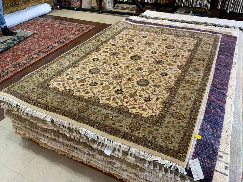 LIKE NEW 5ft. x 7ft. TRADITIONAL TABRIZ - David Tiftickjian & Sons