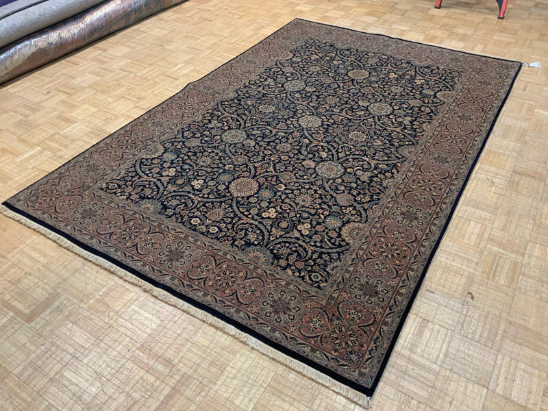 LIKE NEW 6ft. x 9ft. FLORAL KASHAN - David Tiftickjian & Sons