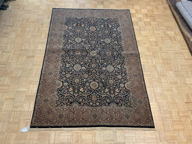 LIKE NEW 6ft. x 9ft. FLORAL KASHAN - David Tiftickjian & Sons