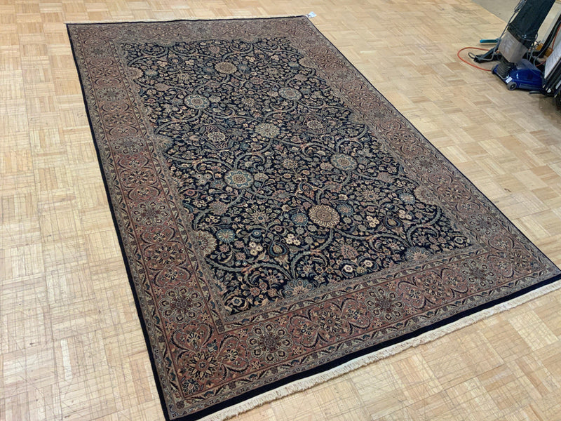 LIKE NEW 6ft. x 9ft. FLORAL KASHAN - David Tiftickjian & Sons