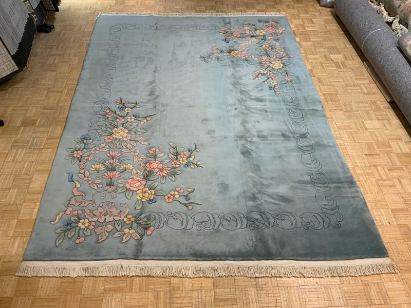 LIKE NEW 9ft. x 12ft. FLORAL FLORAL - David Tiftickjian & Sons