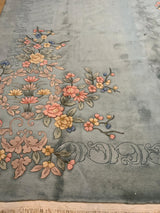 LIKE NEW 9ft. x 12ft. FLORAL FLORAL - David Tiftickjian & Sons