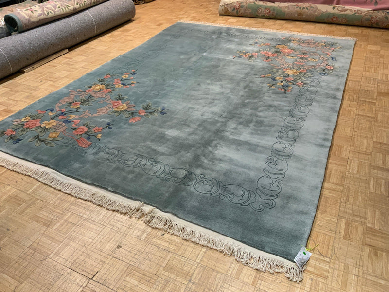 LIKE NEW 9ft. x 12ft. FLORAL FLORAL - David Tiftickjian & Sons