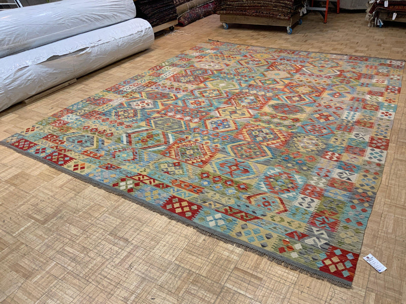 NEW 10ft. x 12ft. GEOMETRIC KILIM - David Tiftickjian & Sons