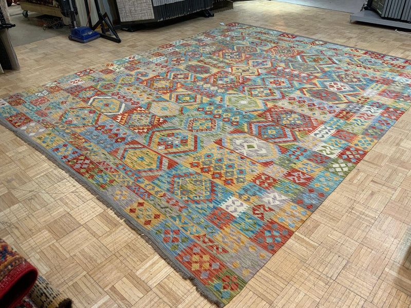 NEW 10ft. x 12ft. GEOMETRIC KILIM - David Tiftickjian & Sons
