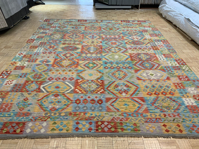 NEW 10ft. x 12ft. GEOMETRIC KILIM - David Tiftickjian & Sons