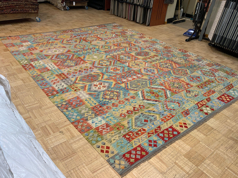 NEW 10ft. x 12ft. GEOMETRIC KILIM - David Tiftickjian & Sons