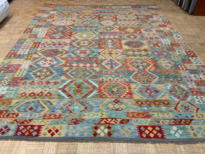 NEW 10ft. x 12ft. GEOMETRIC KILIM - David Tiftickjian & Sons