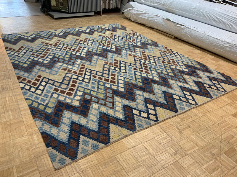 NEW 10ft. x 13ft. GEOMETRIC KILIM - David Tiftickjian & Sons