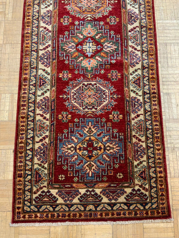 NEW 3ft. x 10ft. GEOMETRIC KAZAK - David Tiftickjian & Sons