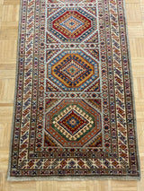 NEW 3ft. x 19ft. GEOMETRIC KAZAK - David Tiftickjian & Sons