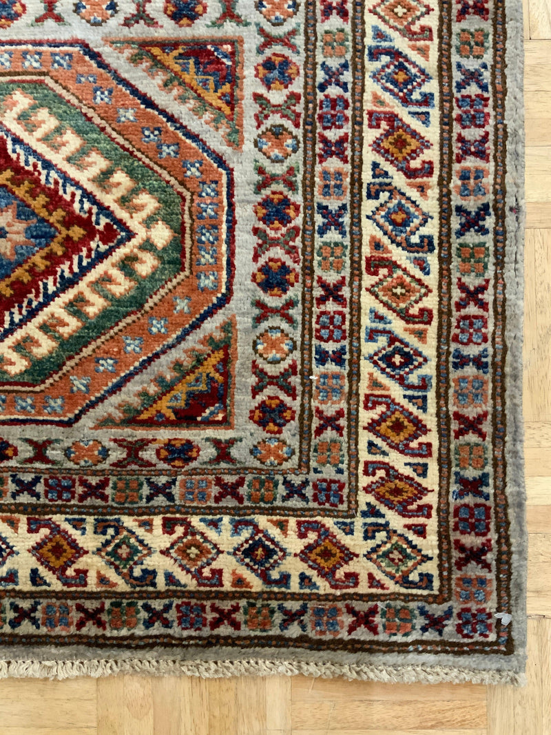 NEW 3ft. x 19ft. GEOMETRIC KAZAK - David Tiftickjian & Sons