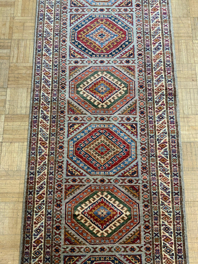 NEW 3ft. x 19ft. GEOMETRIC KAZAK - David Tiftickjian & Sons