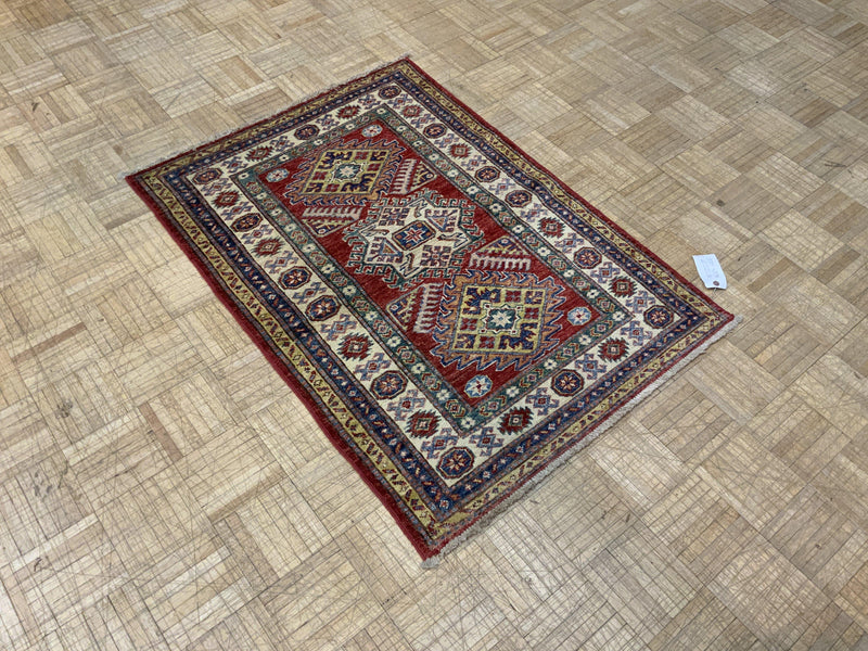 NEW 3ft. x 4ft. GEOMETRIC KAZAK - David Tiftickjian & Sons