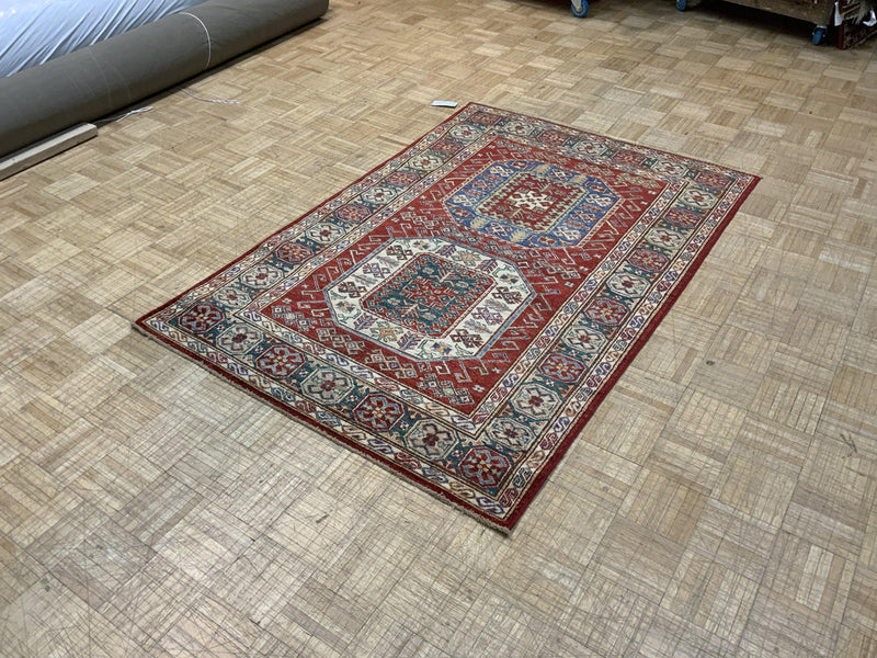 NEW 4ft. x 6ft. GEOMETRIC KAZAK - David Tiftickjian & Sons