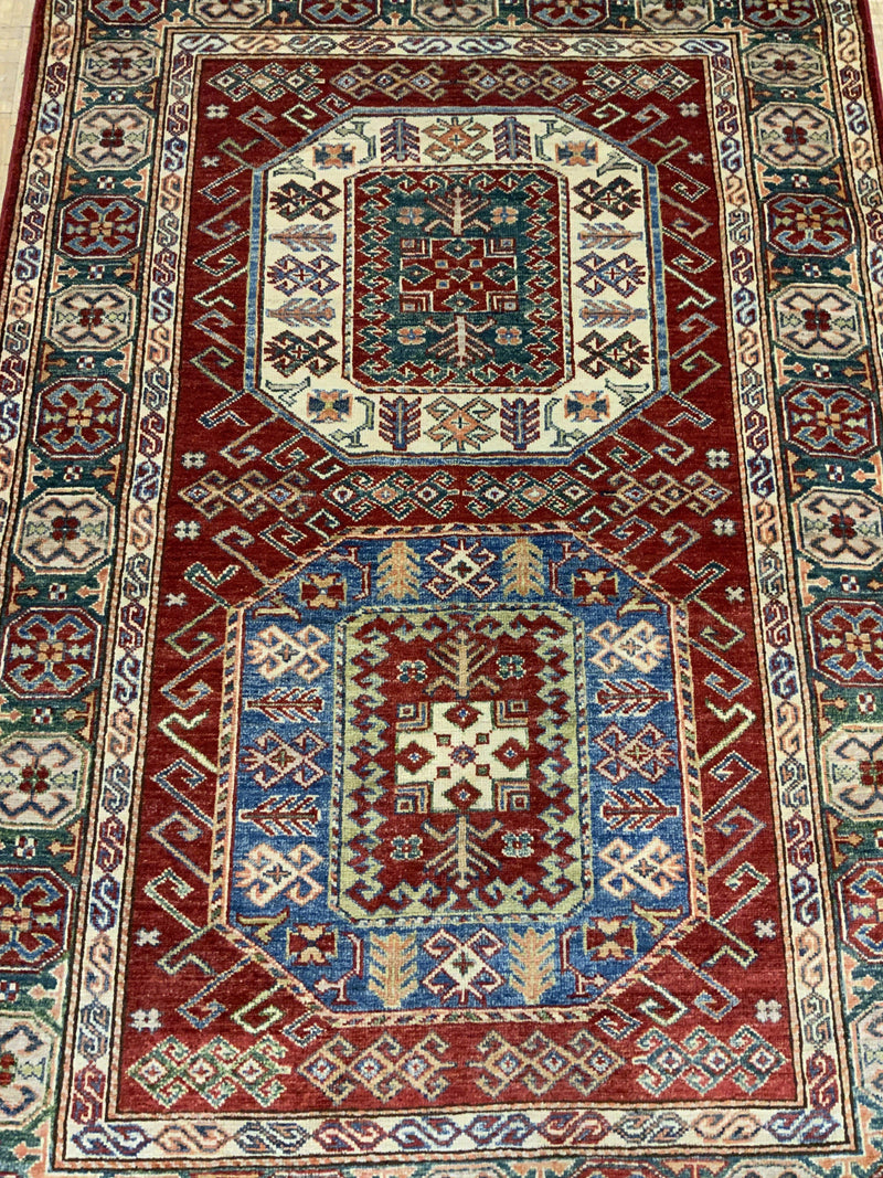 NEW 4ft. x 6ft. GEOMETRIC KAZAK - David Tiftickjian & Sons