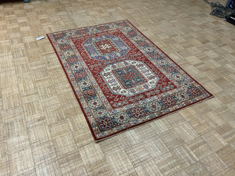 NEW 4ft. x 6ft. GEOMETRIC KAZAK - David Tiftickjian & Sons