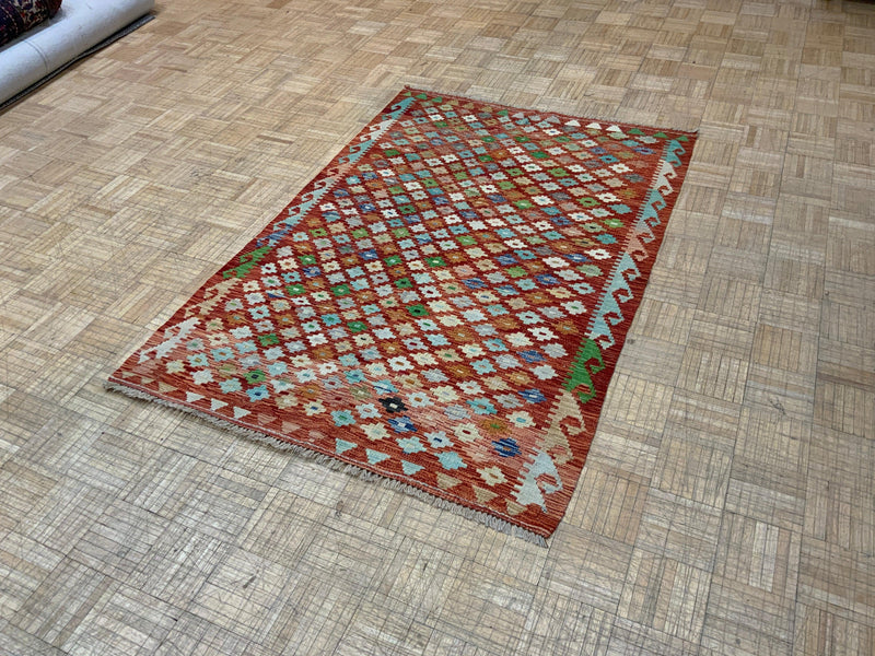 NEW 4ft. x 6ft. GEOMETRIC KILIM - David Tiftickjian & Sons