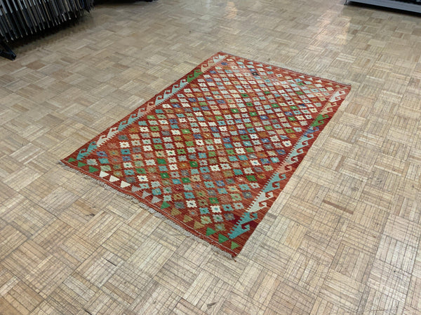 NEW 4ft. x 6ft. GEOMETRIC KILIM - David Tiftickjian & Sons