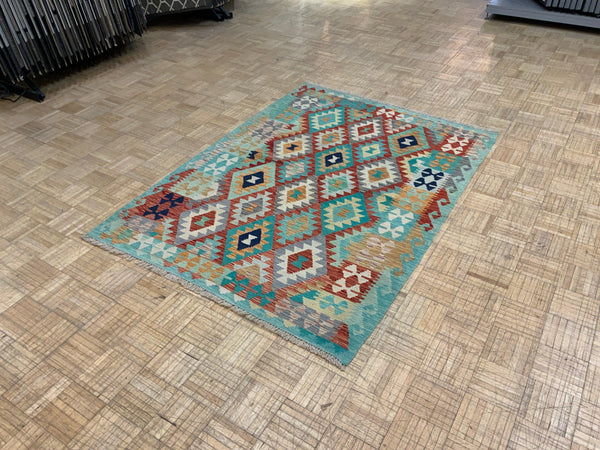 NEW 4ft. x 6ft. GEOMETRIC KILIM - David Tiftickjian & Sons