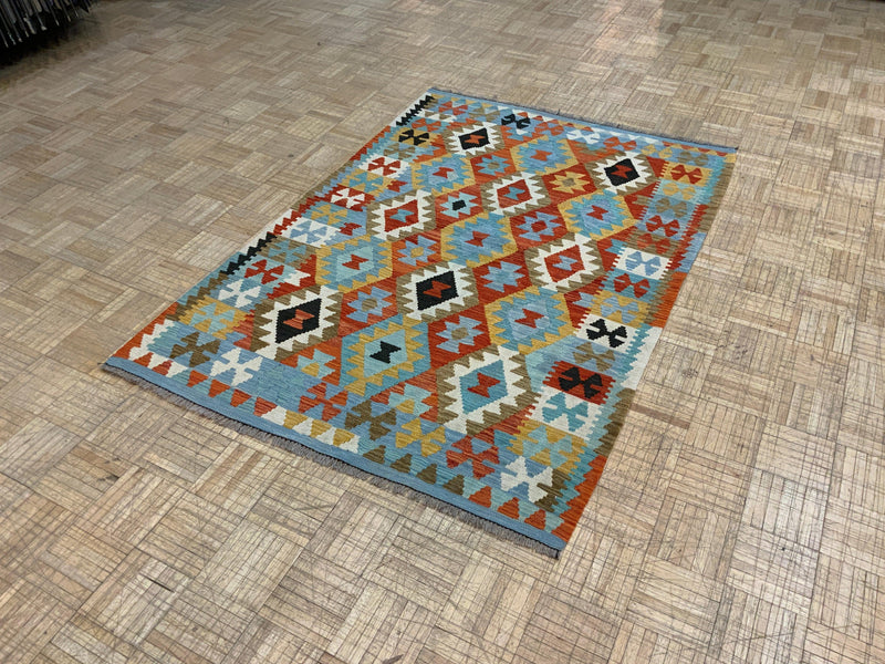 NEW 4ft. x 6ft. GEOMETRIC KILIM - David Tiftickjian & Sons