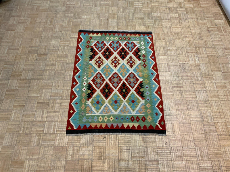 NEW 4ft. x 6ft. GEOMETRIC KILIM - David Tiftickjian & Sons