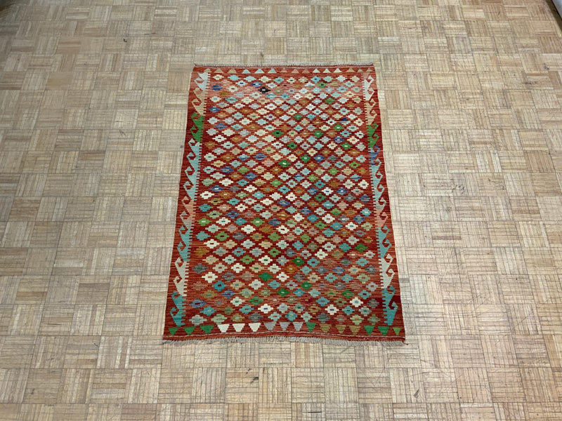 NEW 4ft. x 6ft. GEOMETRIC KILIM - David Tiftickjian & Sons