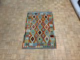 NEW 4ft. x 6ft. GEOMETRIC KILIM - David Tiftickjian & Sons