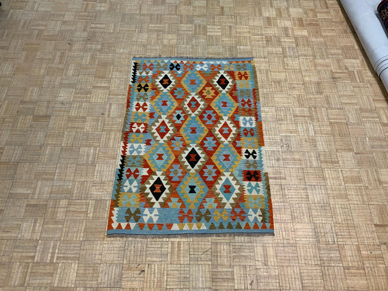 NEW 4ft. x 6ft. GEOMETRIC KILIM - David Tiftickjian & Sons